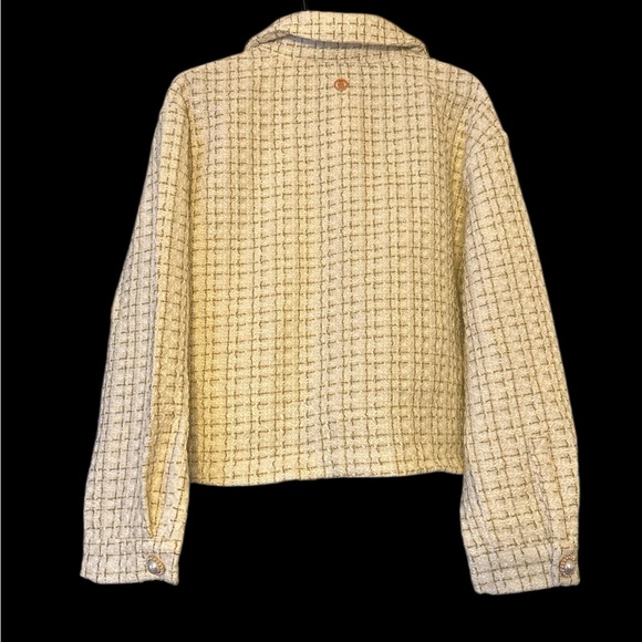 Classic Preppy Cream & Gold Tweed Jacket - Size XL - Picture 4 of 9
